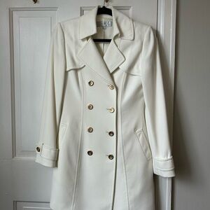 Winter White Tahiti Knee-Length Double-Breasted Women's Coat